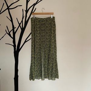 Earthbound flowy paisley print high low skirt